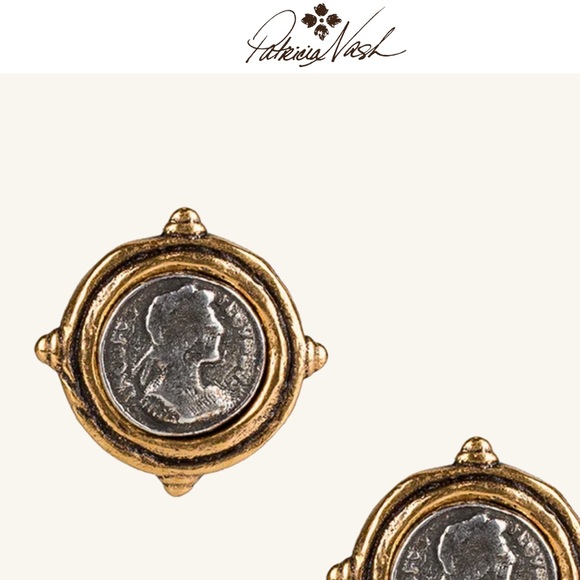 Patricia Nash Ancient Coin Stud Earrings NEW - Picture 7 of 7